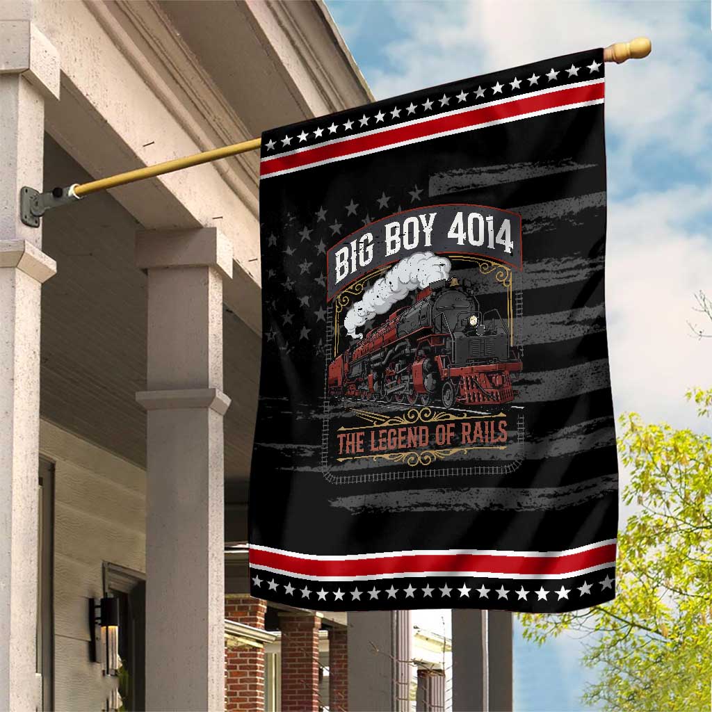 Retro Emblem Classic Steam Train Patriotic Garden Flag Locomotive Heritage Pride Legend of the Rails TS02 Distressed Black Red Print Your Wear