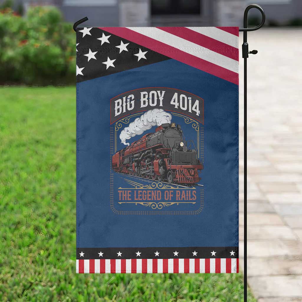 Retro Emblem Classic Steam Train Patriotic Garden Flag Locomotive Heritage Pride Legend of the Rails TS02 Classic Blue Black Print Your Wear