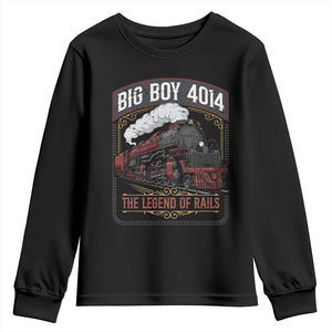 Retro Emblem Classic Steam Train Youth Sweatshirt Locomotive Heritage Pride Legend of the Rails TS02 Black Print Your Wear