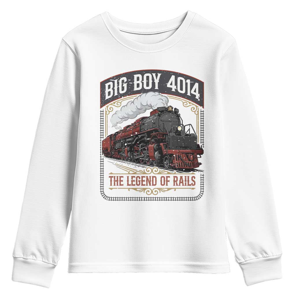 Retro Emblem Classic Steam Train Youth Sweatshirt Locomotive Heritage Pride Legend of the Rails TS02 White Print Your Wear