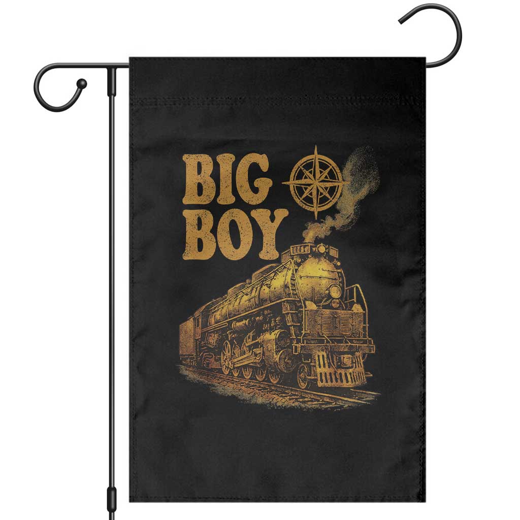 Vintage American Steam Train Locomotive Legend Garden Flag Compass Adventure Heritage Pride Graphic TS02 Black Print Your Wear