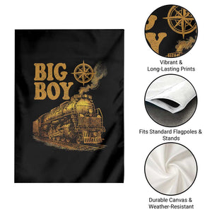 Vintage American Steam Train Locomotive Legend Garden Flag Compass Adventure Heritage Pride Graphic TS02 Print Your Wear