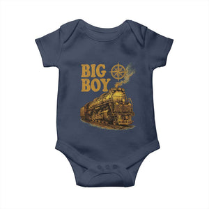 Vintage American Steam Train Locomotive Legend Baby Onesie Compass Adventure Heritage Pride Graphic TS02 Navy Print Your Wear