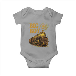 Vintage American Steam Train Locomotive Legend Baby Onesie Compass Adventure Heritage Pride Graphic TS02 Sport Gray Print Your Wear