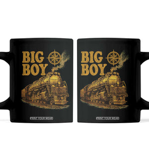 Vintage American Steam Train Locomotive Legend Coffee Mug Compass Adventure Heritage Pride Graphic TS02 Black Print Your Wear