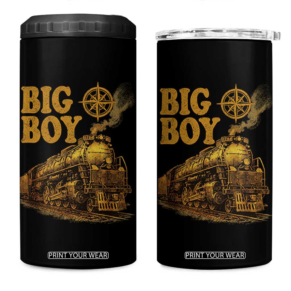 Vintage American Steam Train Locomotive Legend 4 in 1 Can Cooler Tumbler Compass Adventure Heritage Pride Graphic TS02 One Size: 16 oz Black Print Your Wear
