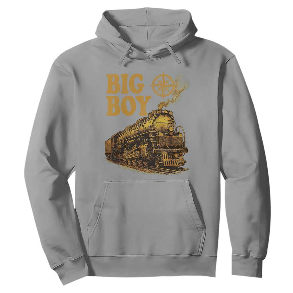 Vintage American Steam Train Locomotive Legend Hoodie Compass Adventure Heritage Pride Graphic TS02 Sport Gray Print Your Wear