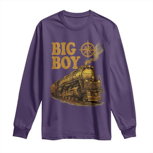 Vintage American Steam Train Locomotive Legend Long Sleeve Shirt Compass Adventure Heritage Pride Graphic TS02 Purple Print Your Wear