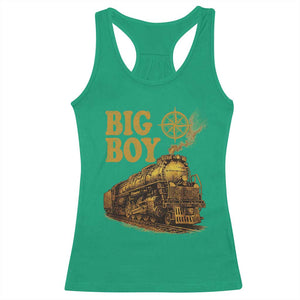 Vintage American Steam Train Locomotive Legend Racerback Tank Top Compass Adventure Heritage Pride Graphic TS02 Irish Green Print Your Wear