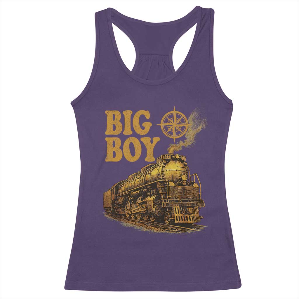 Vintage American Steam Train Locomotive Legend Racerback Tank Top Compass Adventure Heritage Pride Graphic TS02 Purple Print Your Wear