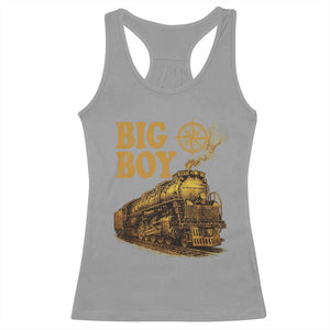 Vintage American Steam Train Locomotive Legend Racerback Tank Top Compass Adventure Heritage Pride Graphic TS02 Sport Gray Print Your Wear
