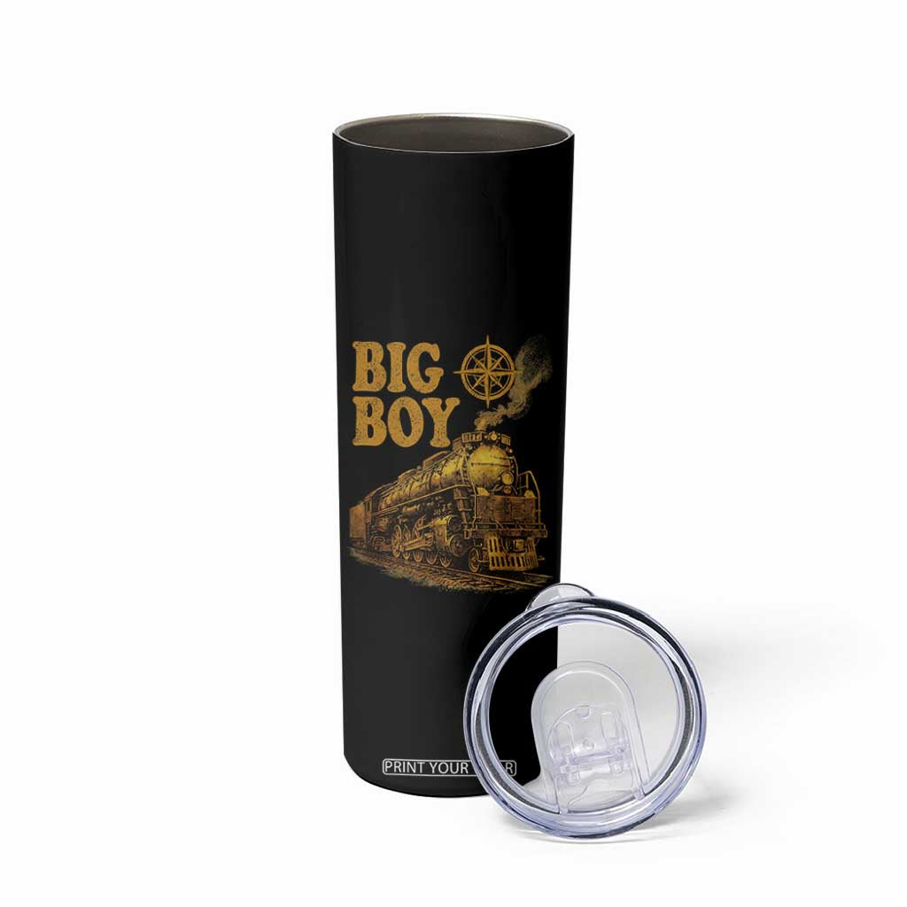 Vintage American Steam Train Locomotive Legend Skinny Tumbler Compass Adventure Heritage Pride Graphic TS02 Print Your Wear