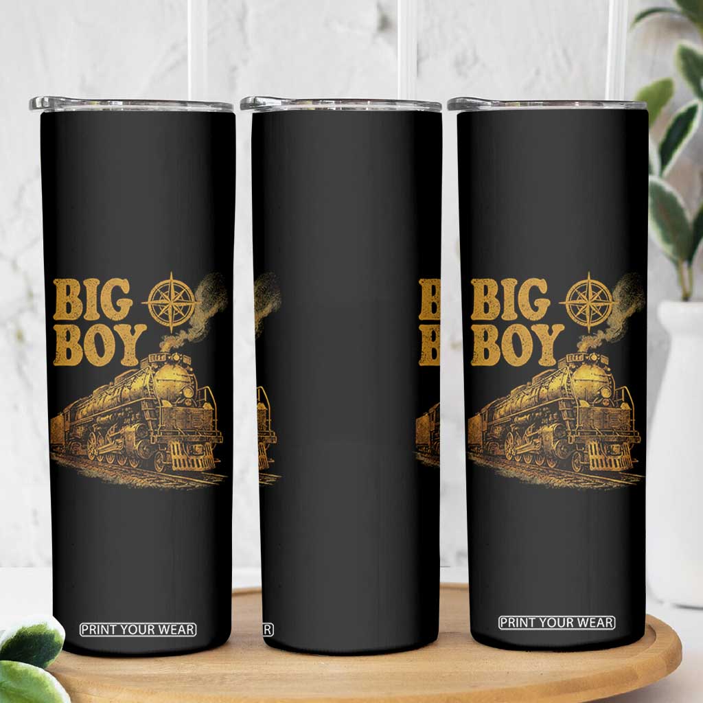 Vintage American Steam Train Locomotive Legend Skinny Tumbler Compass Adventure Heritage Pride Graphic TS02 Print Your Wear