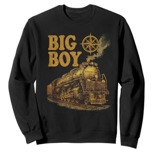 Vintage American Steam Train Locomotive Legend Sweatshirt Compass Adventure Heritage Pride Graphic TS02 Black Print Your Wear
