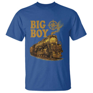 Vintage American Steam Train Locomotive Legend T Shirt Compass Adventure Heritage Pride Graphic TS02 Royal Blue Print Your Wear