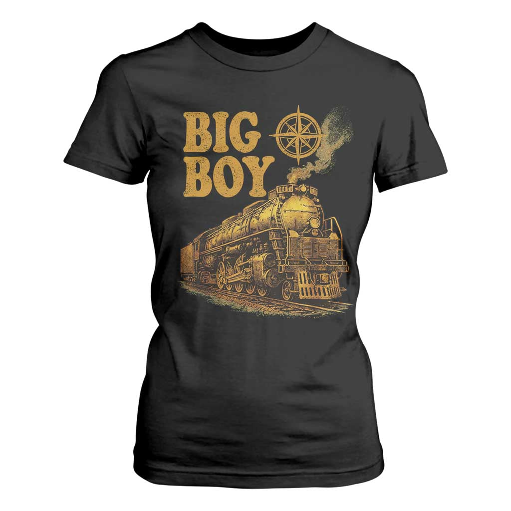 Vintage American Steam Train Locomotive Legend T Shirt For Women Compass Adventure Heritage Pride Graphic TS02 Black Print Your Wear