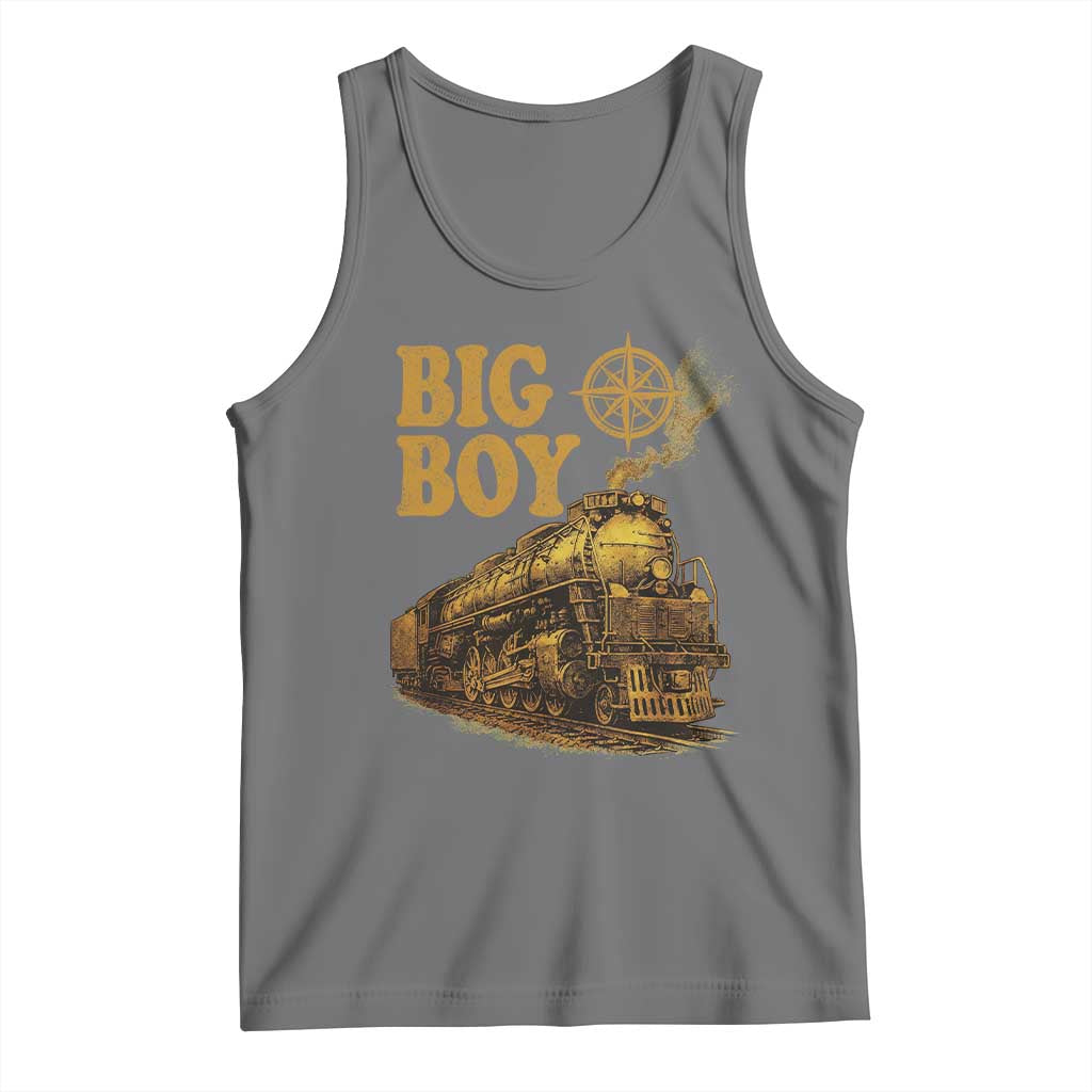 Vintage American Steam Train Locomotive Legend Tank Top Compass Adventure Heritage Pride Graphic TS02 Black Heather Print Your Wear