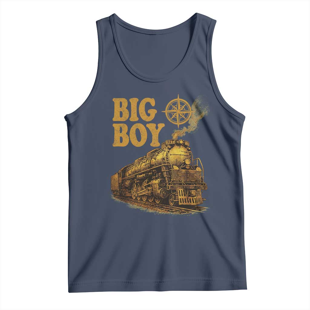 Vintage American Steam Train Locomotive Legend Tank Top Compass Adventure Heritage Pride Graphic TS02 Navy Print Your Wear