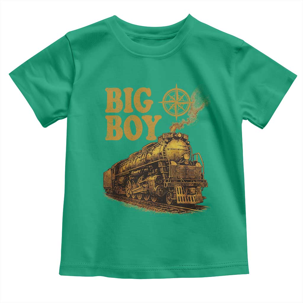 Vintage American Steam Train Locomotive Legend Toddler T Shirt Compass Adventure Heritage Pride Graphic TS02 Irish Green Print Your Wear
