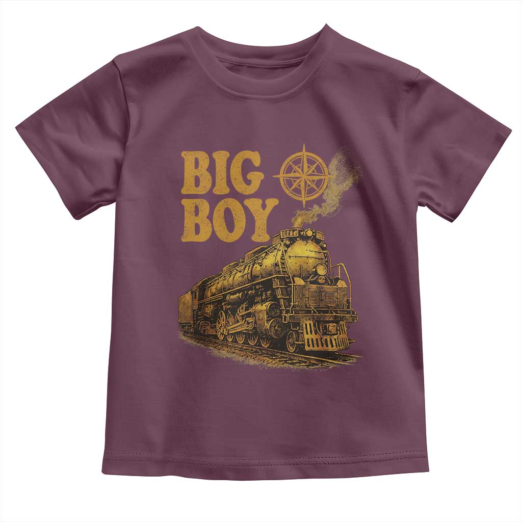 Vintage American Steam Train Locomotive Legend Toddler T Shirt Compass Adventure Heritage Pride Graphic TS02 Maroon Print Your Wear