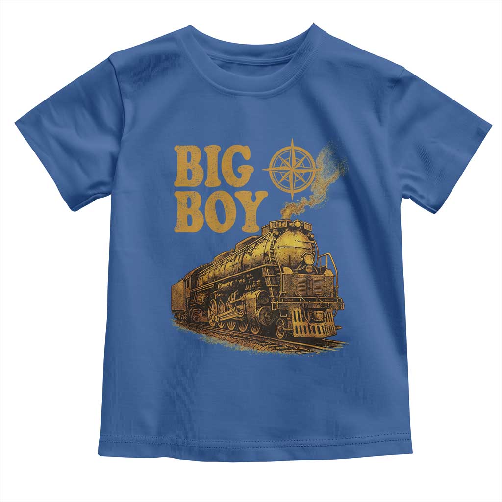 Vintage American Steam Train Locomotive Legend Toddler T Shirt Compass Adventure Heritage Pride Graphic TS02 Royal Blue Print Your Wear