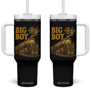 Vintage American Steam Train Locomotive Legend Tumbler With Handle Compass Adventure Heritage Pride Graphic TS02 One Size: 40 oz Black Print Your Wear