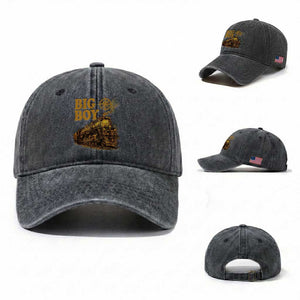 Vintage American Steam Train Locomotive Legend Washed Cotton Baseball Cap Compass Adventure Heritage Pride Graphic