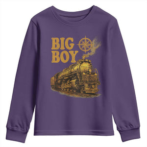 Vintage American Steam Train Locomotive Legend Youth Sweatshirt Compass Adventure Heritage Pride Graphic TS02 Purple Print Your Wear