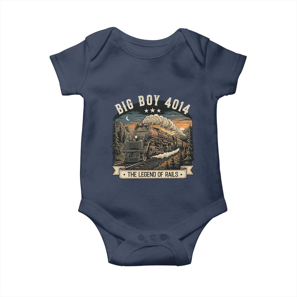 Scenic Mountain Steam Train Graphic Baby Onesie Legend of the Rails Heritage Pride TS02 Navy Print Your Wear