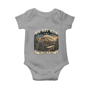 Scenic Mountain Steam Train Graphic Baby Onesie Legend of the Rails Heritage Pride TS02 Sport Gray Print Your Wear