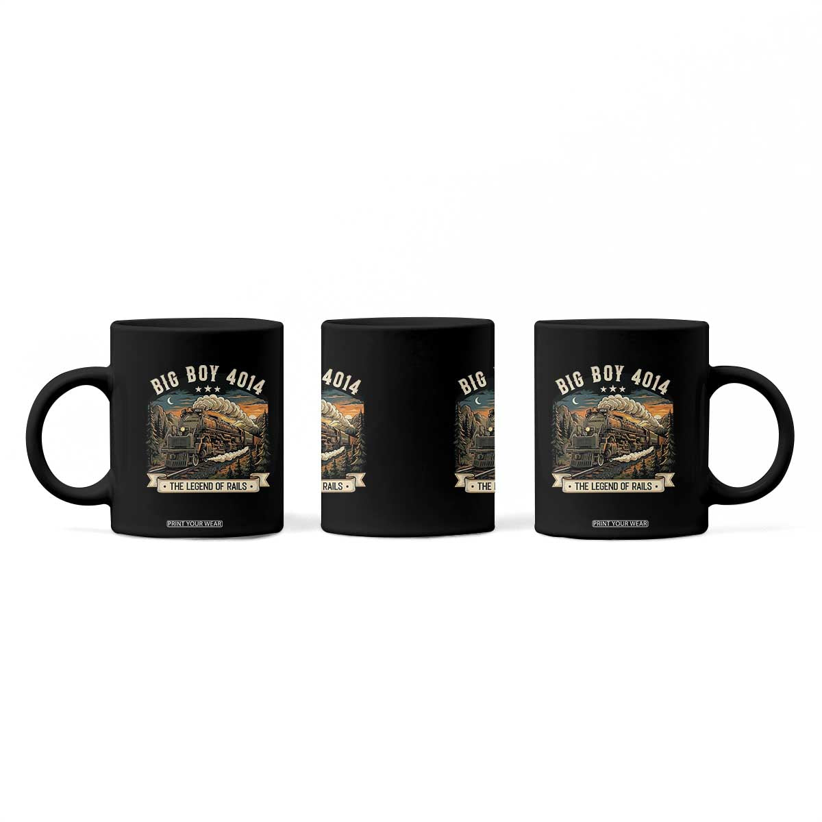 Scenic Mountain Steam Train Graphic Coffee Mug Legend of the Rails Heritage Pride TS02 Print Your Wear