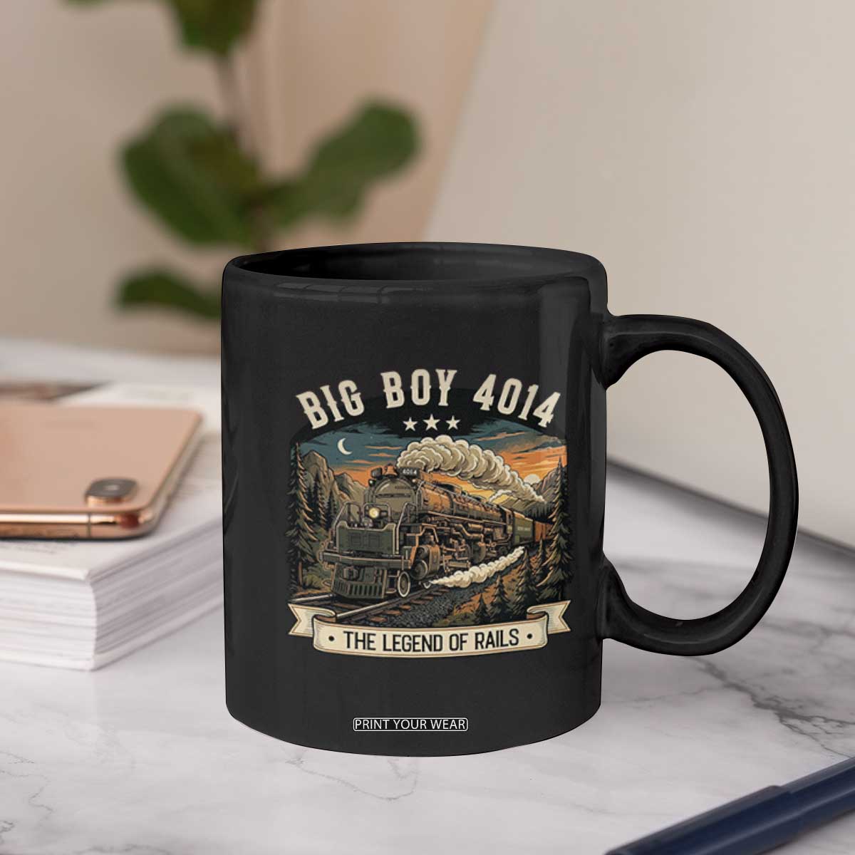 Scenic Mountain Steam Train Graphic Coffee Mug Legend of the Rails Heritage Pride TS02 Print Your Wear