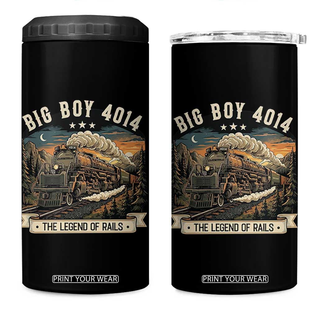 Scenic Mountain Steam Train Graphic 4 in 1 Can Cooler Tumbler Legend of the Rails Heritage Pride TS02 One Size: 16 oz Black Print Your Wear