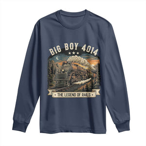 Scenic Mountain Steam Train Graphic Long Sleeve Shirt Legend of the Rails Heritage Pride TS02 Navy Print Your Wear