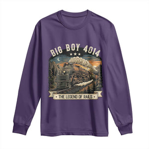 Scenic Mountain Steam Train Graphic Long Sleeve Shirt Legend of the Rails Heritage Pride TS02 Purple Print Your Wear