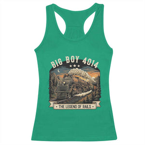 Scenic Mountain Steam Train Graphic Racerback Tank Top Legend of the Rails Heritage Pride TS02 Irish Green Print Your Wear