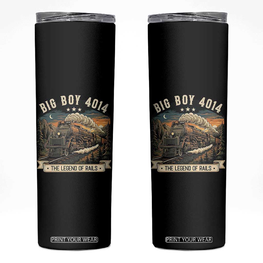 Scenic Mountain Steam Train Graphic Skinny Tumbler Legend of the Rails Heritage Pride TS02 Black Print Your Wear