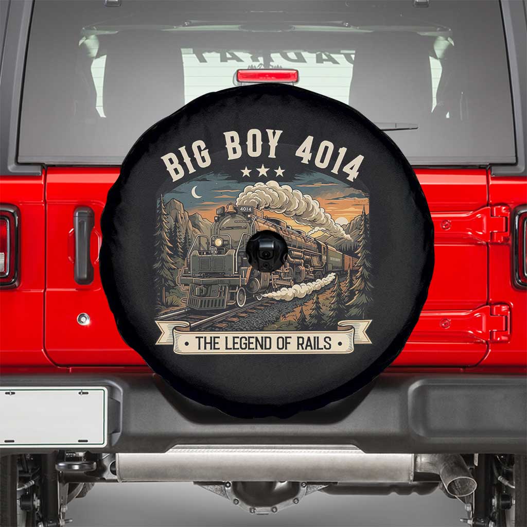 Scenic Mountain Steam Train Graphic Spare Tire Cover Legend of the Rails Heritage Pride TS02 Black Print Your Wear