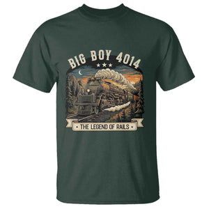 Scenic Mountain Steam Train Graphic T Shirt Legend of the Rails Heritage Pride TS02 Dark Forest Green Print Your Wear