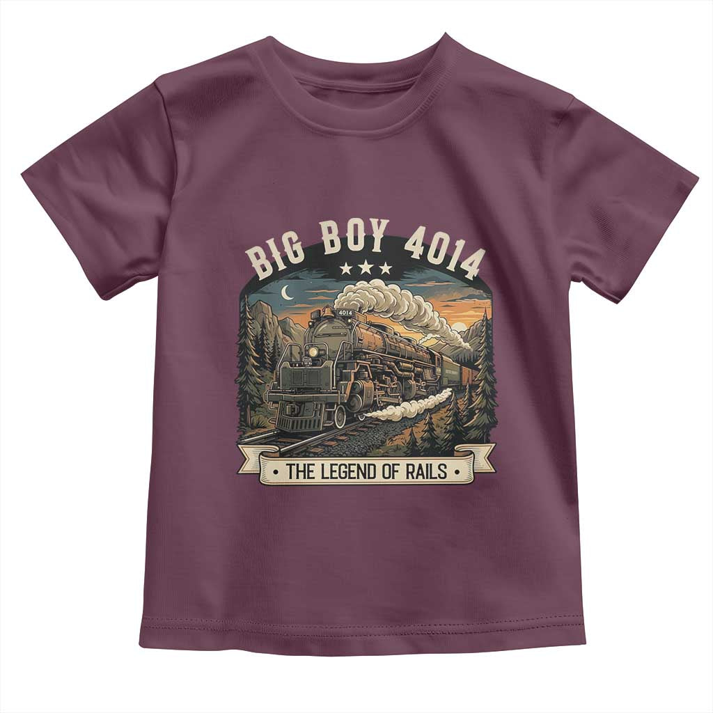 Scenic Mountain Steam Train Graphic Toddler T Shirt Legend of the Rails Heritage Pride TS02 Maroon Print Your Wear