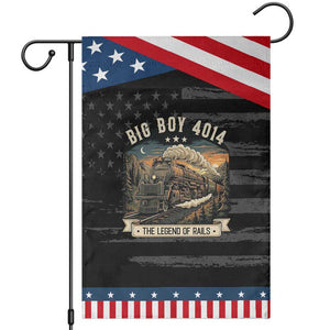 Scenic Mountain Steam Train Graphic Patriotic Garden Flag Legend of the Rails Heritage Pride TS02 Distressed Black Blue Print Your Wear