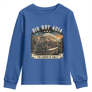 Scenic Mountain Steam Train Graphic Youth Sweatshirt Legend of the Rails Heritage Pride TS02 Royal Blue Print Your Wear