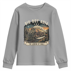 Scenic Mountain Steam Train Graphic Youth Sweatshirt Legend of the Rails Heritage Pride TS02 Sport Gray Print Your Wear