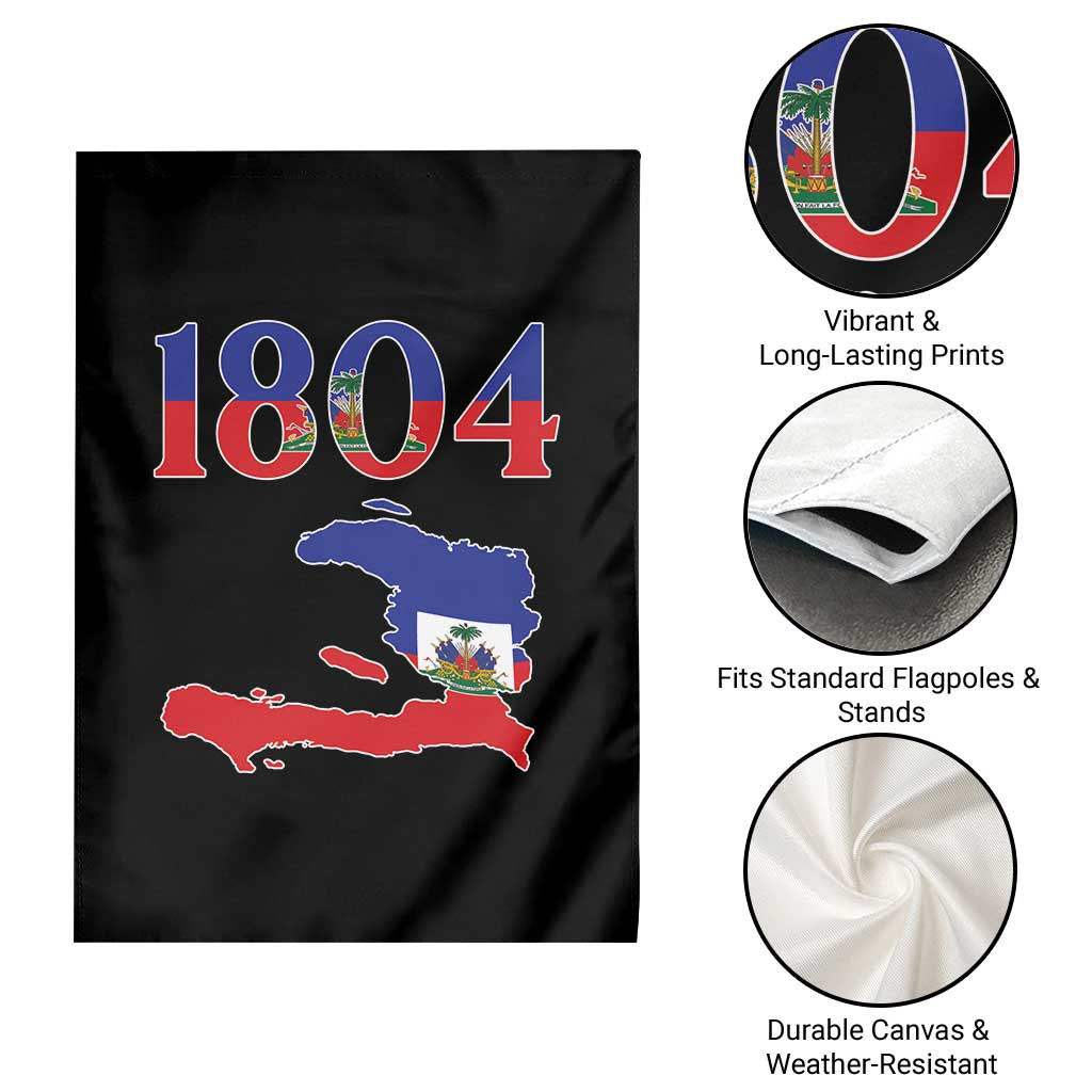 1804 Haiti Map and Flag Garden Flag Haitian Heritage Pride Graphic TS02 Print Your Wear
