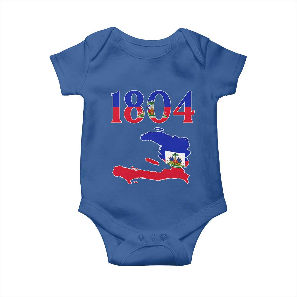 1804 Haiti Map and Flag Baby Onesie Haitian Heritage Pride Graphic TS02 Royal Blue Print Your Wear
