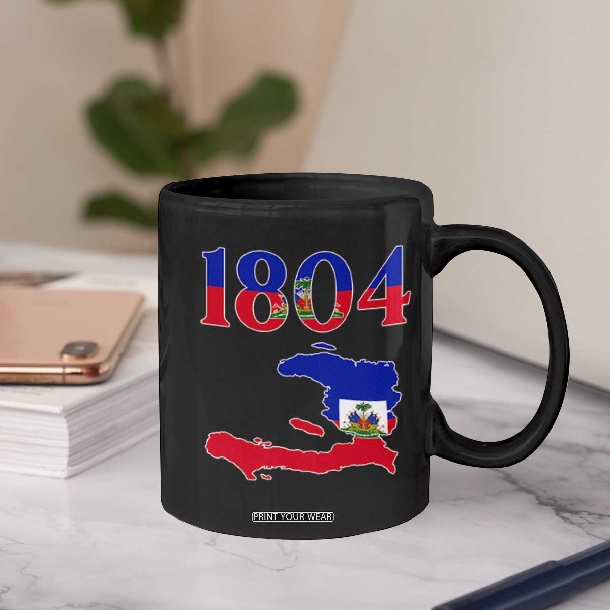 1804 Haiti Map and Flag Coffee Mug Haitian Heritage Pride Graphic TS02 Print Your Wear