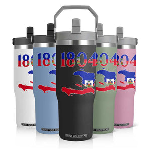 1804 Haiti Map and Flag Flip Straw Tumbler Haitian Heritage Pride Graphic TS02 Print Your Wear