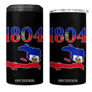 1804 Haiti Map and Flag 4 in 1 Can Cooler Tumbler Haitian Heritage Pride Graphic TS02 One Size: 16 oz Black Print Your Wear