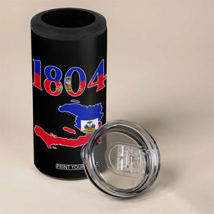 1804 Haiti Map and Flag 4 in 1 Can Cooler Tumbler Haitian Heritage Pride Graphic TS02 Print Your Wear