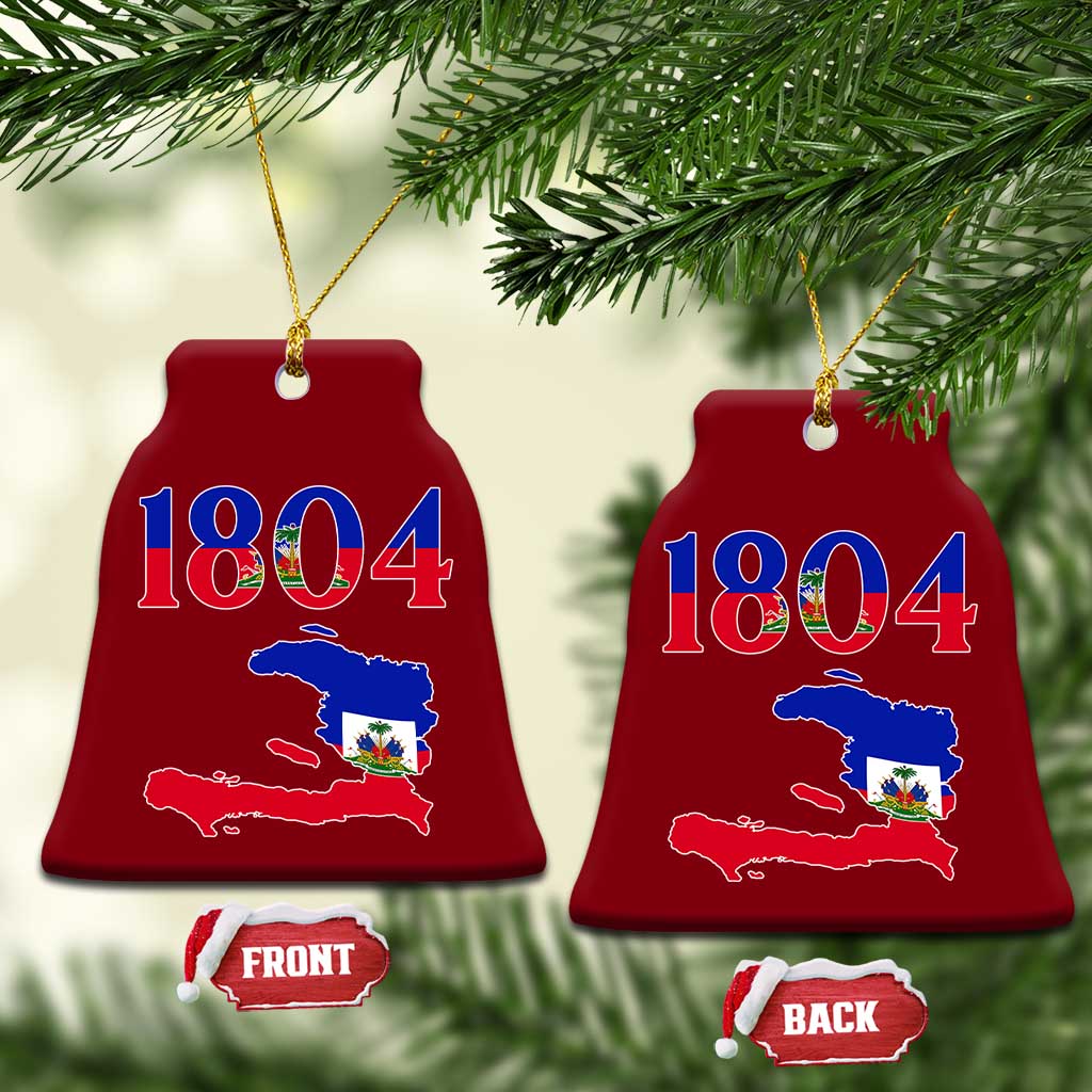 1804 Haiti Map and Flag Ceramic Ornament Haitian Heritage Pride Graphic TS02 Print Your Wear